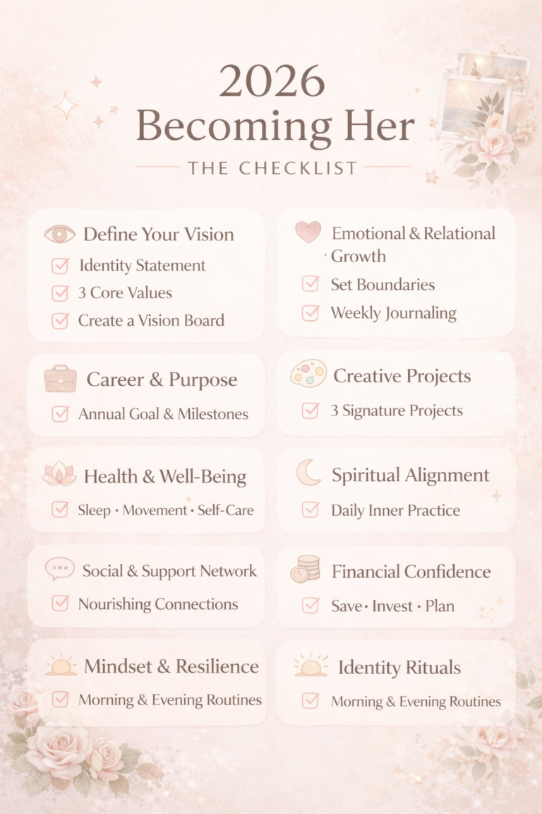 2026: Becoming Her – A Soft Checklist for the Year I Choose Myself